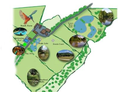 South Farm holiday cottages and Fishery Map